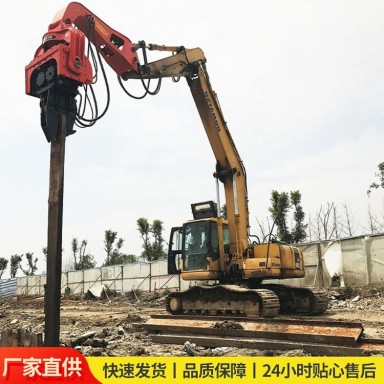 液压打桩机预制管桩沉桩施工水上打桩河岸作业挖机自备