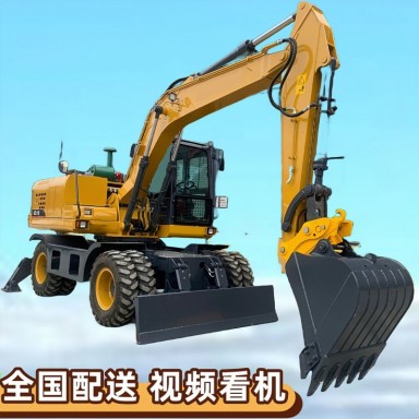 挖掘机厂家 农用果园工程小型轮式挖掘机 外贸出口
