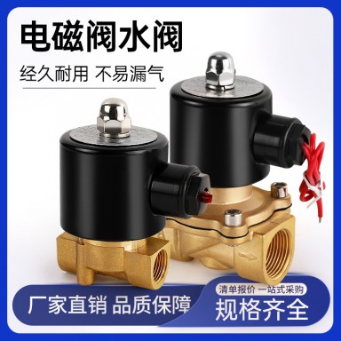 莱泽常闭电磁阀水阀一进一出220V气阀24V放纯铜线圈水 管开关阀12V