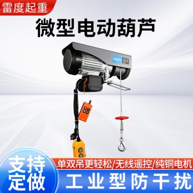 微型电动葫芦无线遥控220v小型装修卷扬机起重机提升机 家用小吊机